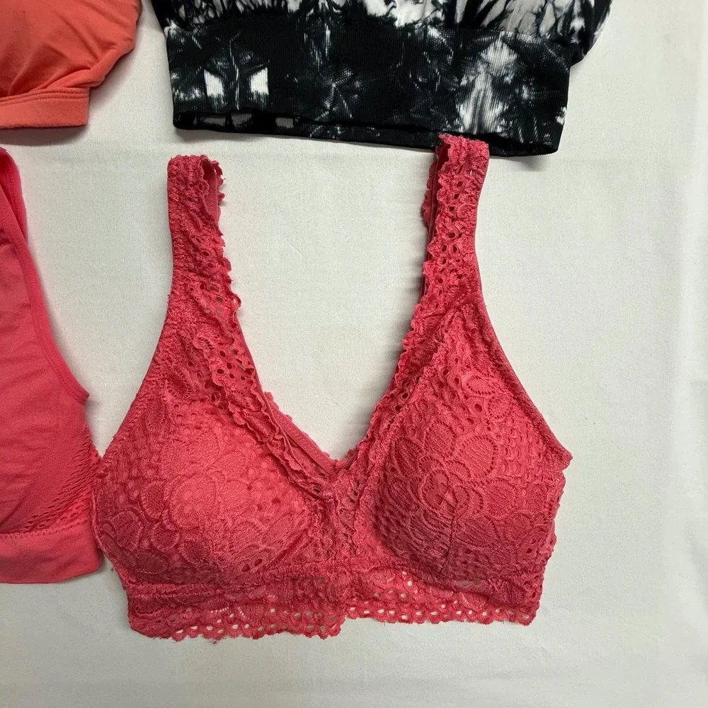 Womens Bralette Sports Bra Lot of 5 S M XS Lace Wireless Tru-Fit No Boundaries